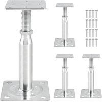 supporti per pali regolabili in altezza da 150 mm a 200 mm, supporti per pali in legno zincato, fori regolabili, piedini di supporto per terreno in cemento per recinzioni, carport, pergole e ripari.