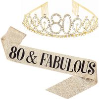 Écharpe et bandeau couronne pour femme, cadeau d'anniversaire pour les 80 ans, multicolore
