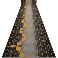 Runner anti-slip 120 cm HEKSAGON Hexagon black / gold black 120x400 cm