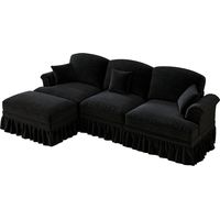 Canapé Cloud L-shaped 3-seater Chenille Noir 272.00x140.00x93.00 ZIPSOFA Canapé