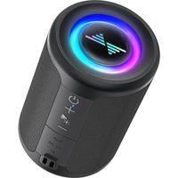 Petite enceinte Bluetooth portable avec lumières, son surround stéréo TWS, alimentation USB-C, Bluetooth 5.3, sans fil pour la maison et l'extérieur, cadeau idéal