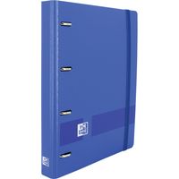 Oxford, Archivador 4 Anillas A4+ Plástico Polyfoam con Goma, Incluye Recambio Cuadrícula 5x5 con 5 Bandas Color. Color Azul