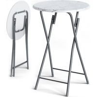 CASARIA® Stehtisch Klappbar 110cm Hoch Rund Ø 60cm Holz Garten Camping Bistrotisch Bartisch Biertisch Partytisch Esstisch Klapptisch Gartentisch Weiß