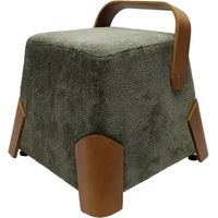 Pouf salon design en tissu kaki DANA Casita