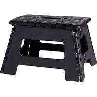 Banqueta plegable negra, 35 x 28,5 x 22 cm