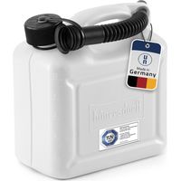 Bidon de carburant, bidon en plastique de 5 litres, bidon d'essence, bidon de diesel blanc