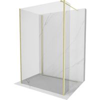 Mexen Kioto parete doccia Walk-in 120 x 100 x 40 cm, trasparente, oro spazzolato - 800-120-100-221-55-00-040