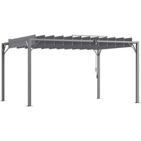 Pergola 4 x 3 m bioclimatique pergola avec lames orientables style contemporain UV 50+ aluminium - gris