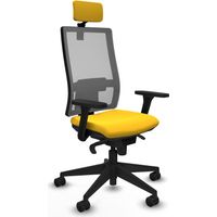 Chaise de bureau piqueras y crespo Horna jaune maille grise