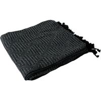Plaid a franges effet tricot 130 x 160 cm Dune gris foncé