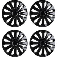 4 pièces couvercle de moyeu de roue de voiture 16 pouces enjoliveurs couvre enjoliveur universel pour acier R16 noir.