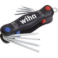 Wiha Multitool Mini PocketStar Fente, Phillips, six pans femelle, 8 pcs sous blister (27936)
