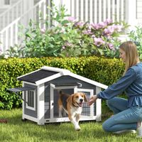 Cuisson pour chien extérieur en bois, maisonnette 98x76x69.5cm