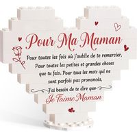 Idee Cadeau Fete des Meres, Cadeau pour Maman Plaque Cœur, Cadeaux Anniversaire Maman Personnalisé, Cadeaux Fete des Meres Original, Ornement de Noël en Forme de Coeur pour Maman (Ma Maman)