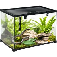 Terrarium verre reptiles et insectes – Thermomètre intégré – Grand modèle 50 x 30 x 35 cm – Pour lézards, serpents
