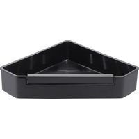 BERNSTEIN - Étagère murale d'angle de salle de bain douche et bain avec raclette - 22x22x5,3cm (LxPxH) 2 points de fixation vis - DK719 - Noir mat