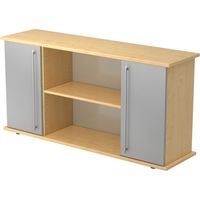 bümö office Sideboard mit 2 Flügeltüren Ahorn/Silber