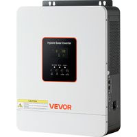 VEVOR Inversor Solar Híbrido de 3000 W, Onda Sinusoidal Pura, Controlador de Carga Solar MPPT Integrado de 80 A, Compatible con Baterías de Plomo-Ácido de Litio, Nivel de Ruido 50 dB, Blanco