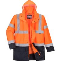 Parka 5 En 1 Essentiel Bicolore Couleur : Orange/marine Taille Xs - Portwest