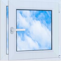 Finestra in PVC 600x600 mm destra bianca basculante e girevole RU doppio vetro lorac