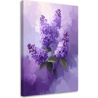 Cuadro en Lienzo Flores lilas filete botánico naturaleza 60x90