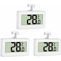 3X Thermomètre de Réfrigérateur - Thermomètre Numérique Congélateur - Thermomètre Refrigerateur Chambre - Thermomètre Congélateur Imperméable - Écran LCD - Avec Crochet pour Lecture de Température