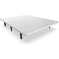 Nalui Base Tapizada 140x190x30cm Blanco de Acero con patas de Altura 25cm y 5 Barras Transversales, Tejido 3D Fabricado en España