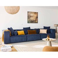 Colombine - modulares sofa rechts - 3 plätze - aus cordstoff - nachtblau