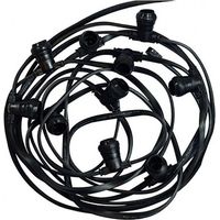 GUIRLANDE FORAINE CABLE PLAT NOIR 10 METRES 10 DOUILLES E27 Miidex Lighting®
