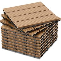 TolleTour 33 baldosas de terraza WPC para balcón y jardín instalación sin herramientas adecuadas para áreas grandes teca 30 x 30 cm