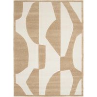 DESIGN DECO - Tapis à reliefs doux géométrique beige 160x230