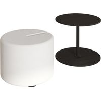 Tavolino in legno "Vexana" con poggiapiedi - 43 x 43 x 47 cm - Nero