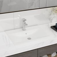 Lavabo Lavandino da appoggio Design Moderno ,con Foro Rubinetto Bianco Opaco 60x46 cm in Ceramica ITD73212