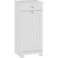 Armario de Baño con Cesto Ropa Sucia Abatible Mueble Ropa Sucia con Bolsa de Tela Plegable y Cajón Blanco 40x38x90 cm