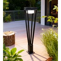 Borne extérieure LED solaire LUXOR, Noire, 72cm, avec détecteur -