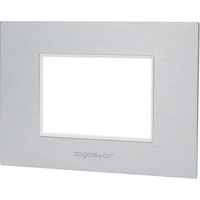 Placca 3 moduli 503 in alluminio argento compatibile anche con BTicino Livinglight