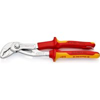 KNIPEX 87 26 250 T BK Cobra® VDE Pince multiprise de pointe, isolée isolées avec gaines bi-matière, homologuées VDE avec œillet de fixation isolé intégré pour fixation d'un dispositif antichute chrom