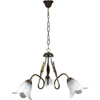 Lampadario Amelia 3-flammig E14 braun/gold mit weißem Spiegeldiffusor