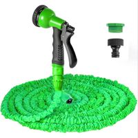 Expandable Garden Hose 7.5m/25ft Garden Hose Flexible Garden Hose with Spray Nozzle 8 Pattern Retractable Garden Hoses (7.5M, Green)