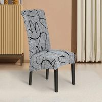 Housse de Chaise XL Extensible 6 Pièces Grand Housse de Chaise de Salle à Manger Couverture de Chaise Grande Taille Amovible Lavable pour Décor Salle à Manger Hôtel Cuisine