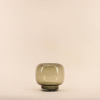 Photophore design en verre fait main vert 16x17cm