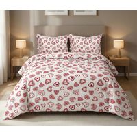 Housse de couette Miros Red Heart – 100 % coton tyrolien Made in Italy – Coeurs des deux côtés Cm. 250x200