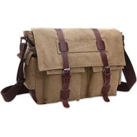 Sac messager pour homme, sac bandoulière en toile, sac de voyage/bureau rétro et décontracté