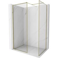 Mexen Kioto-F parete doccia Walk-in con cornice 100 x 80 cm, trasparente 8 mm, oro - 800-100-202-04-50-080