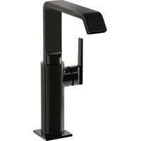 Vitra Suit Single Lever Side Action Tall Basin Mixer Tap - Glossy Black