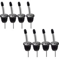 Bottle Pourer - Stainless Steel Conical Spout - For Wine Oil Liquor Bottles - Airtight Seal - 8 Pieces