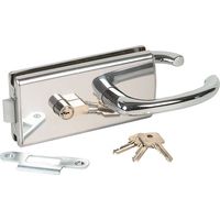 Serrure électrique pour porte en verre 8mm – Montage sur encoche 64A – Cylindre européen 5 pistons – Axe 100mm – Strenger