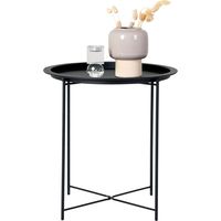 Tavolino d'appoggio Bastia in acciaio nero, ø47×50 cm