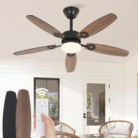 GBLY Ventilateur de Plafond Silencieux Pales Double Face Lumière Dimmable Télécommande Salon Chambre