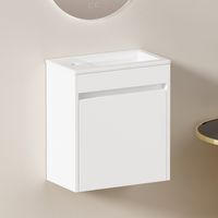 Badezimmerschrank 46 cm Weiß, MDF, 1 Tür mit Soft-Close, platzsparend